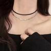 Punk Personalized Star Pendant Black PU Leather Chain Necklace For Women Girl Trend Rock Charm Neck Charm Jewelry Accessories