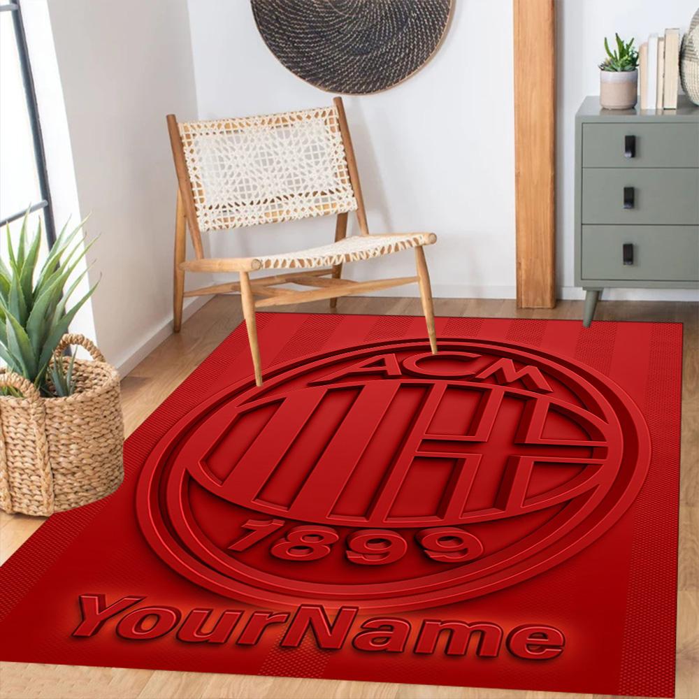 Ac Milan Customizable Name Floor Rug Office Rug Suitable for Bedrooms Balcony Foyer Kitchen Anti-slip Rug Office home decor