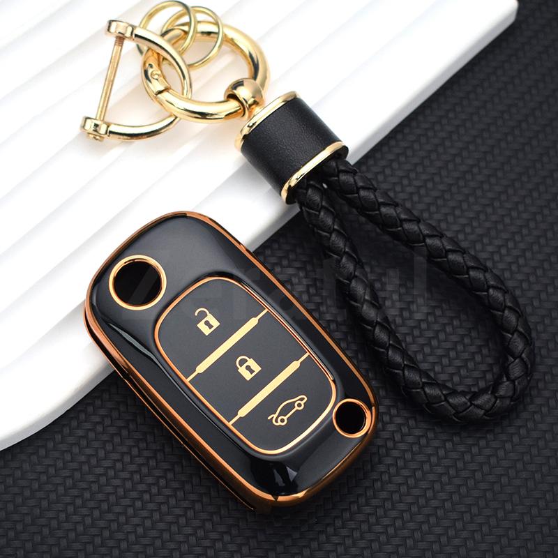 Housing Remote Fit For Renault Fluence Clio Fit For Lada Sedan Largus Kalina Granta Vesta X-Ray Xray Tpu Auto Key Fob Cover Remote Case Key Ring
