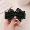 Hair Tie Ribbon Lace Bowknot Decor Imitation Pearl Pendant High Elastic Rubber Band Hair Rope Hair Accessories