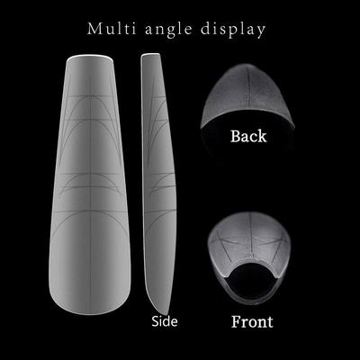 320 Pcs Frosted Poly Extension Gel With Scale Nail Forms Long Coffin Stiletto Mold Fake Nails Acrylic Gel French False Nails