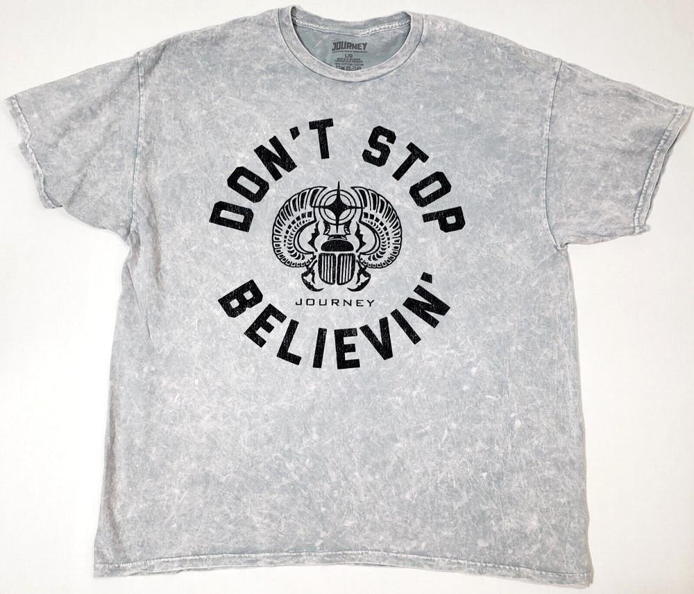 JOURNEY T-shirt Mineral Wash Don t Stop Believin  Tee Adult Men s Gray Large New Unisex T-Shirt M