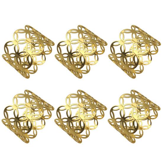 6Pcs Hollow Metal Shape Napkin Ring Wedding Party Dinner Banquet Table Ornament