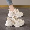 Running shoes breathable annual feet Putian new soft sole spring and summer new sports dad shoes female feeling small size fashion shoes