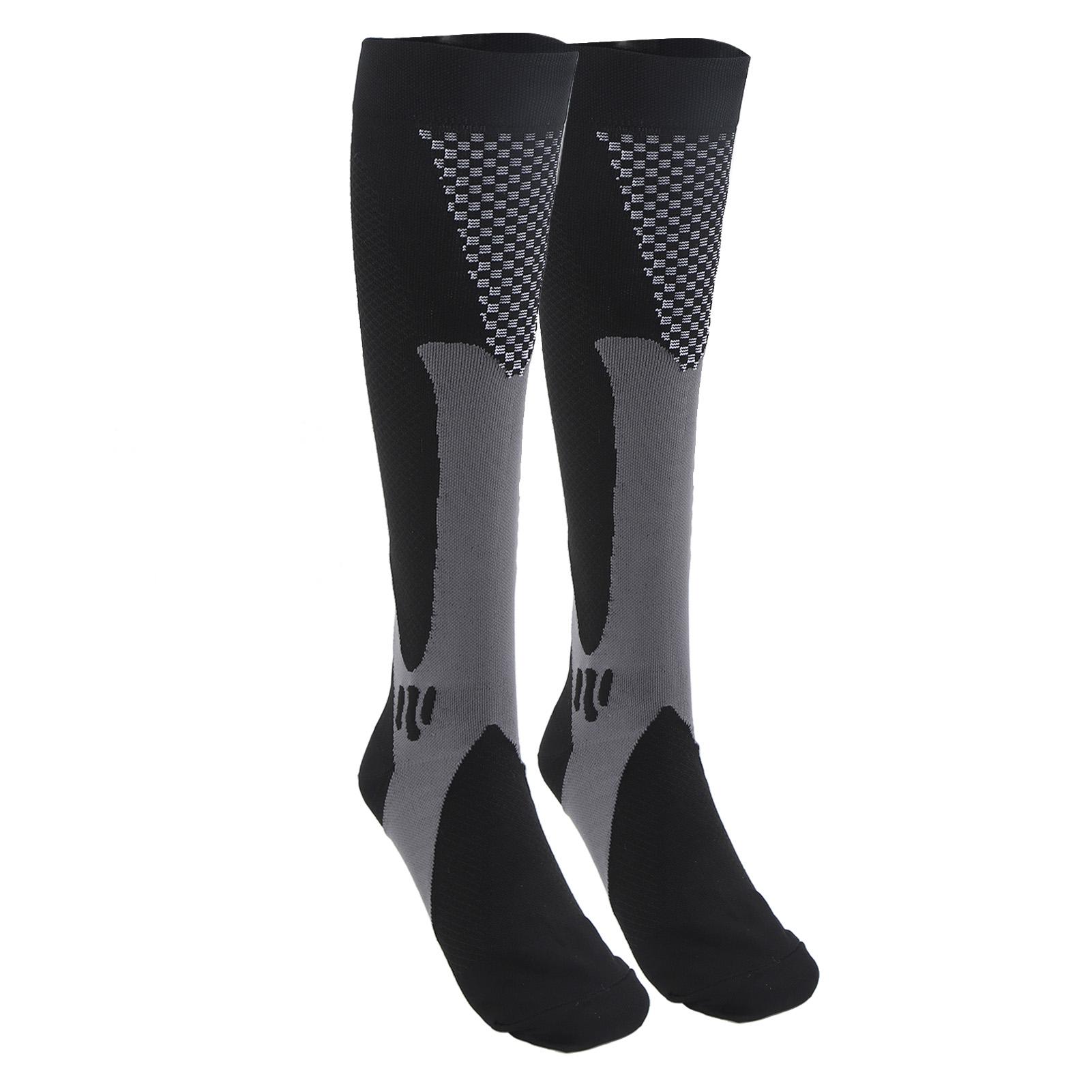 

1 пара черных спортивных компрессионных носков, длинные спортивные носки, дышащие спортивные компрессионные носки SM