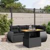 Vidaxl 5-Cz. Set da Salotto per Giardino, Cuscini, Rattan Nero PE