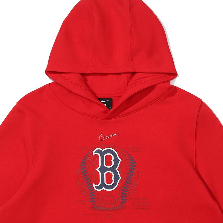 Nike X MLB Kollaborationslogo Baseball-Print Hoodie Kinder-Hoodies Rot 3Z3B7SBGA-BOS