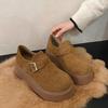 Platform Muffin Women's Autumn New Retro Big Head Shoes Versatile One-pedal Loafers