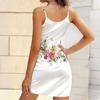 Summer New Flower Dragonfly and Butterfly Dragonfly  Patterns  Print Sleeveless Bodycon Dress with Pockets Sexy Slim Fit Elegant Party Dress