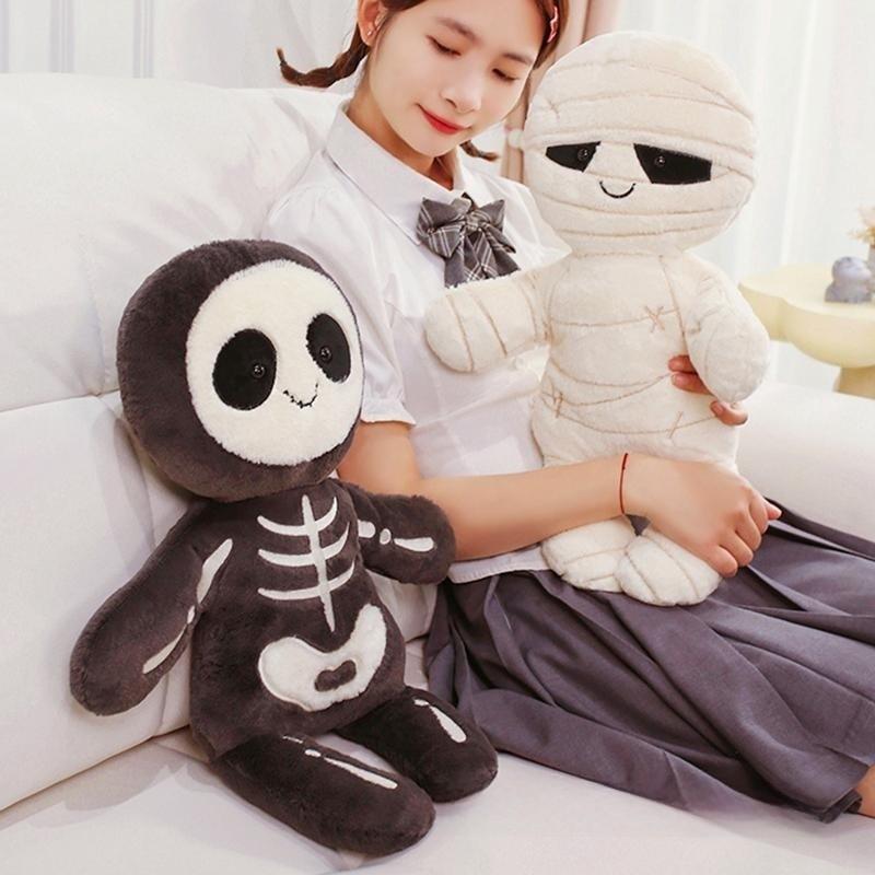 Cute Cartoon Skeleton And Mummy Plush Doll Children Toy For Kids And Teens