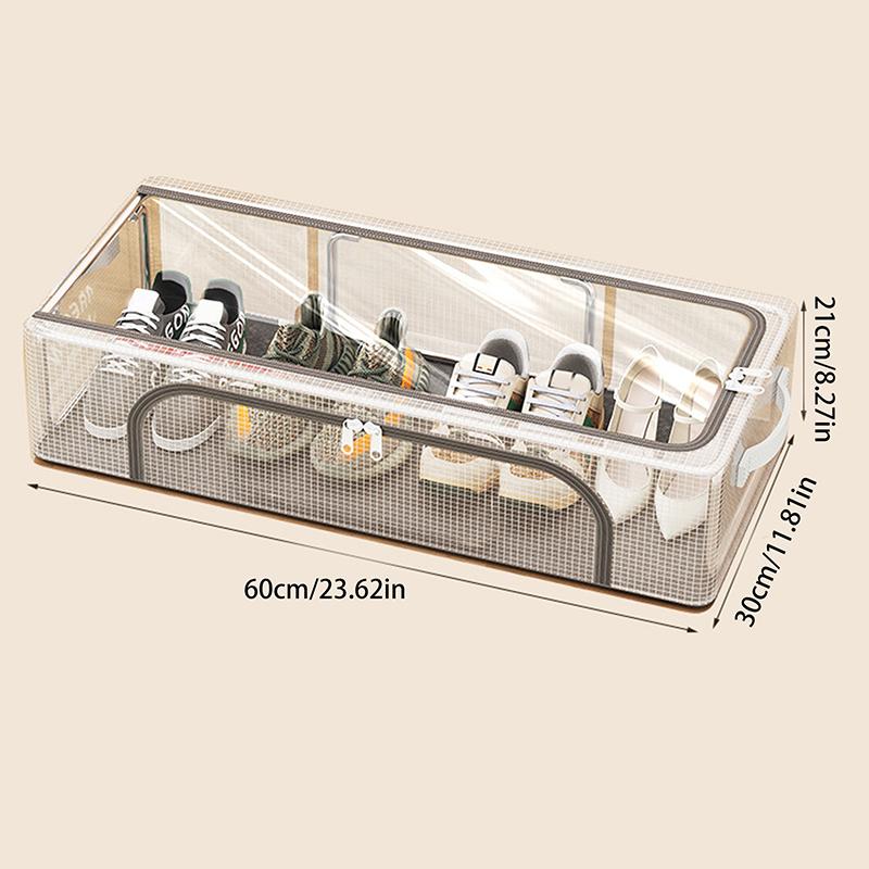 Caixa de Armazenamento para Base de Cama Caixa de Sapatos Caixa de Armazenamento de Sapatos Doméstica Transparente Espessada Dobrável Caixa de Armazenamento