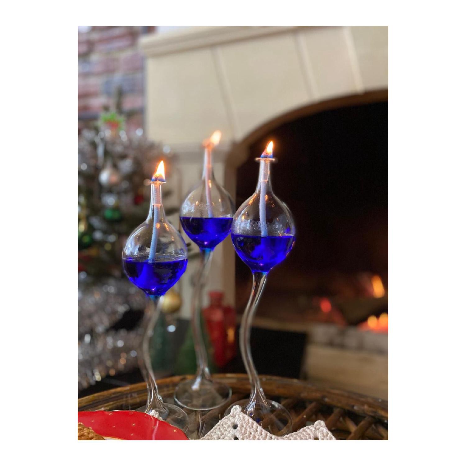 

Набір з 3 масляних ламп Mira Footed Purple Glass Lamp фіолетовий