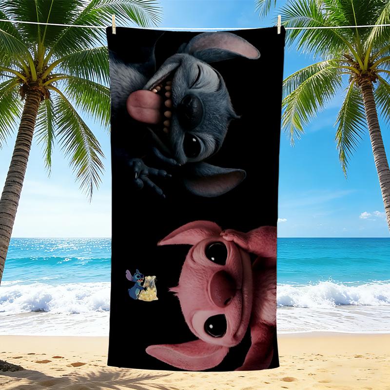 1Pc Stitch Angel Adventure Beach Towel Quick Dry Multiuse For Beach Pool Gym Yoga Home Travel Christmas Halloween Xmas Gift S1961