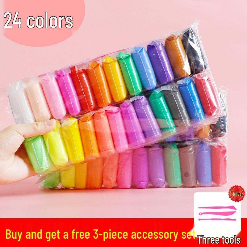 Super Light DIY Modeling Clay Set - 12, 24, or 36 Non-Sticky Colors for Kids' Creative Play