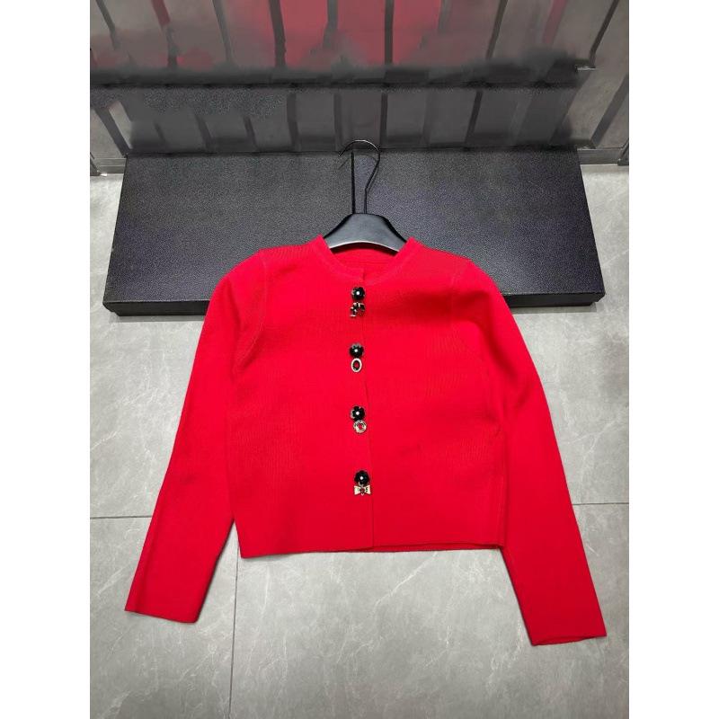 Xiangjia 2025 A/W Multi-Button Round Neck Knit Cardigan - Elegant & Versatile Short Jacket
