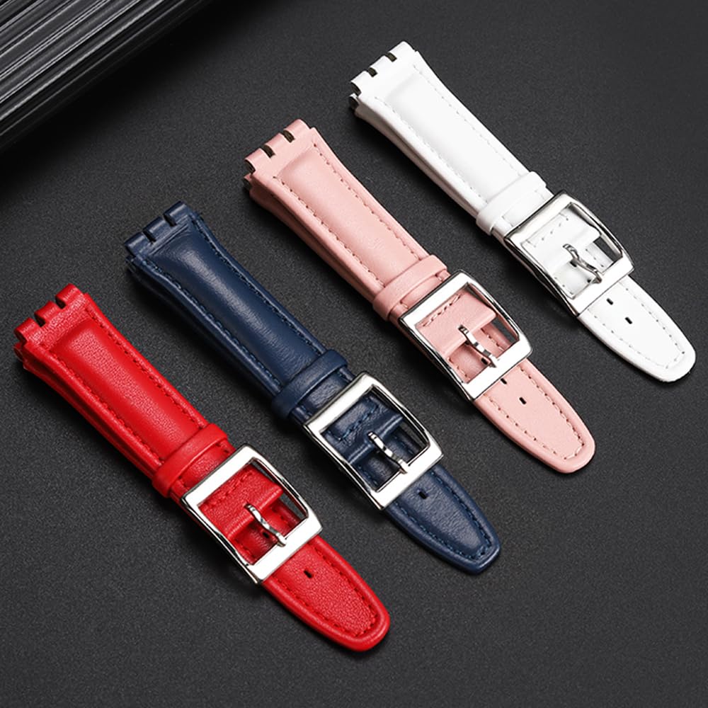 ZHUOLEI Swatch Watch Strap, 17mm/19mm [Includes 3 Spring Bars, Spring Bar Remover, and Box] (A-Blue, 19mm)