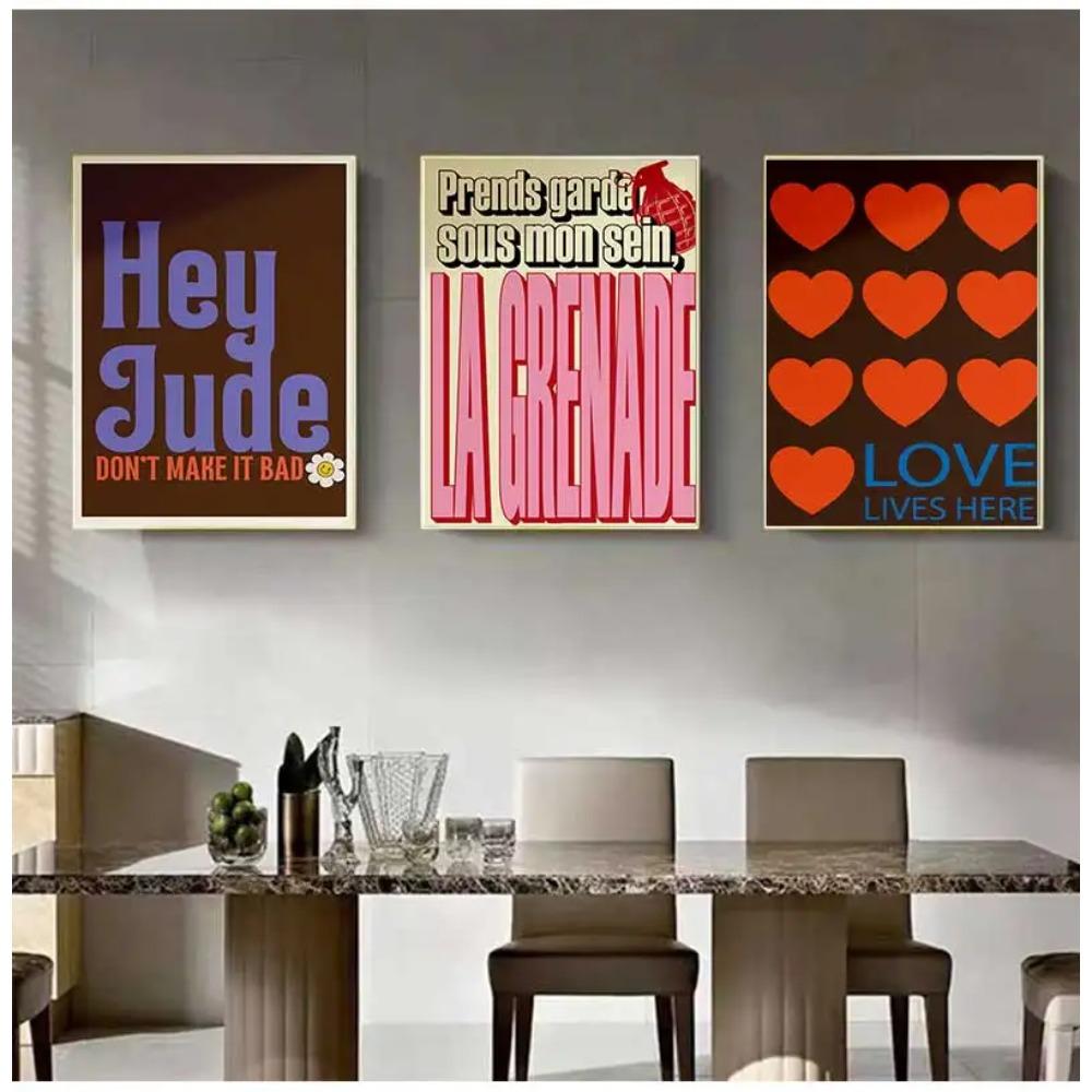 Minimalism Decor Posters Quotes Wall Art Canvas Painting Inspired Music Ciao Amore With Love Prints Living Room Home Decor