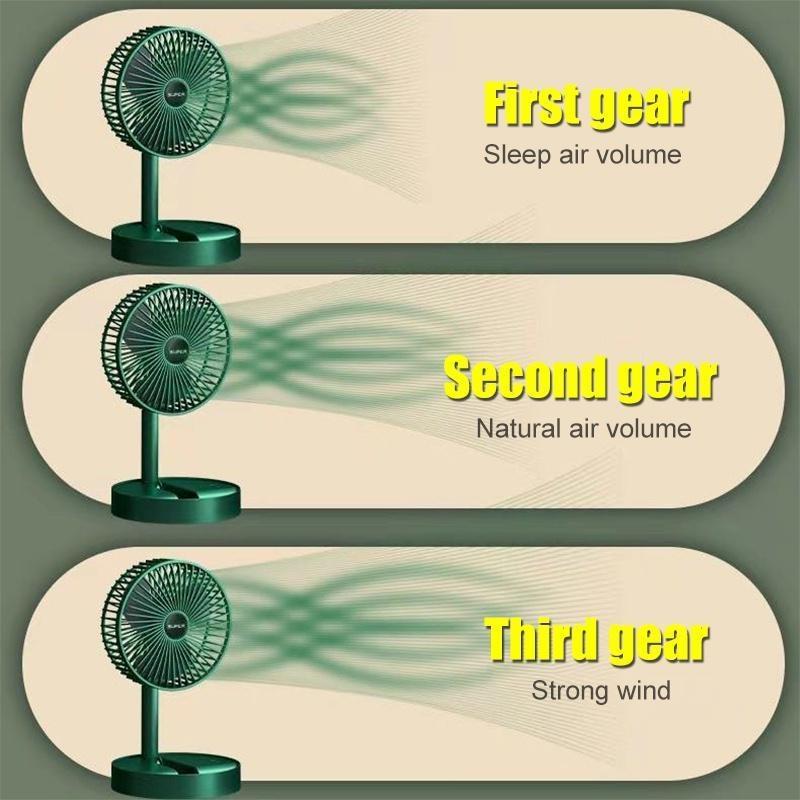 3-Speed Portable Mini Fan Desktop Retractable Electric Fan With USB Charging Small Folding Fan Camping Fan
