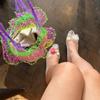 Niche Model~ Korean Version of the New Transparent Crystal Shoes Women's Pointed Pointed Hollow Flower Decoration DIY Hole Sandals Flat Shoes Women