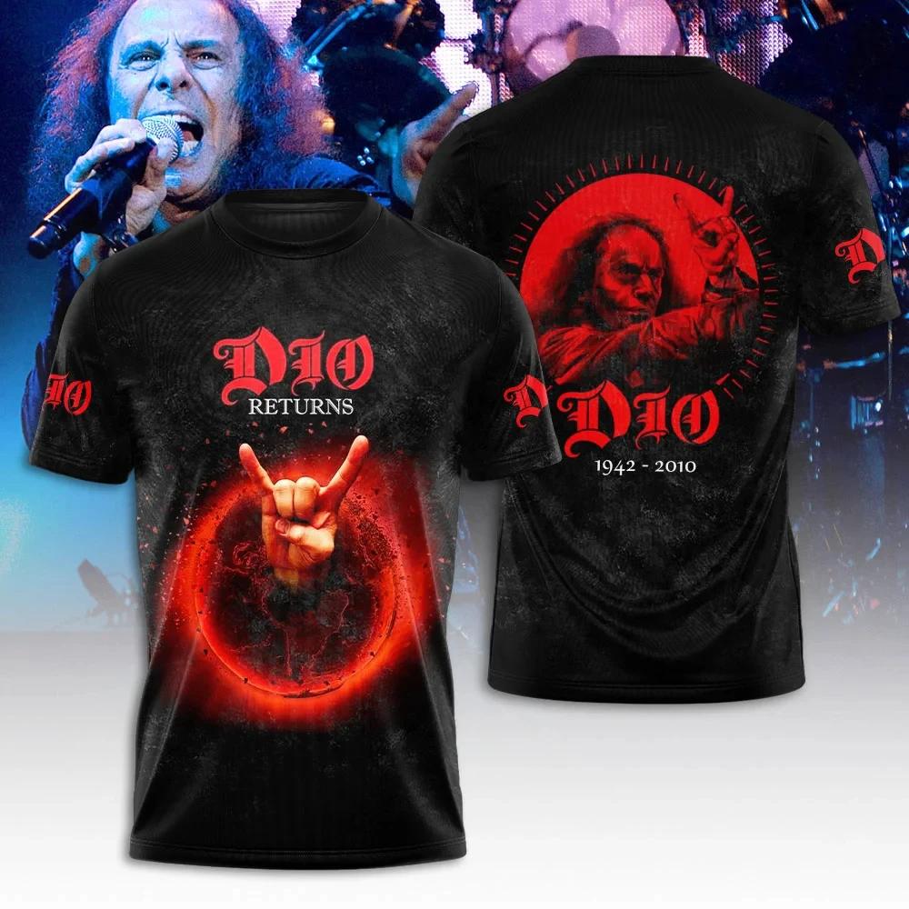 Heavy Metal Rock Band Dio Pattern 3D Printed T-shirt Men's Fashion Harajuku Short Sleeved Top Street Trend Hip-hop Dio Funnny Clothing