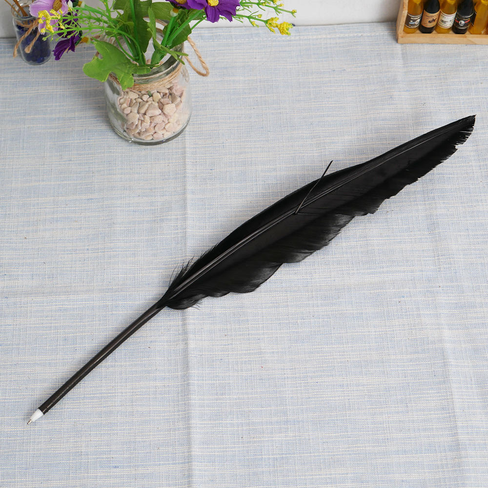0.5mm 12colors Retro Feather Ballpoint Pen European Style Writing Pen Plush Feather Pen Novelty Stationery School Office Supplie
