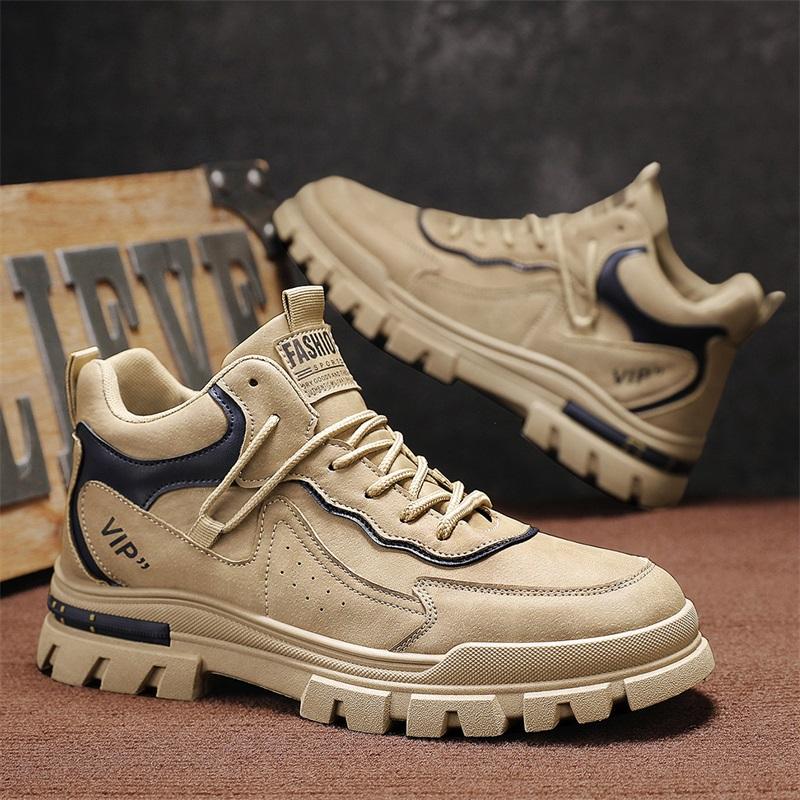 Men's casual boots soft sole anti slip Four Seasons work outdoor boots student sports boots fashion youth versatile trendy boots
