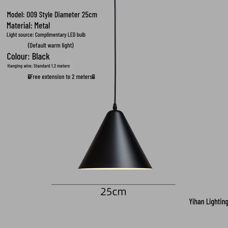 Modern Nordic Single-Head Pendant Light for Hotels, Bars, and Restaurants - Industrial Retro Style Lampshade.