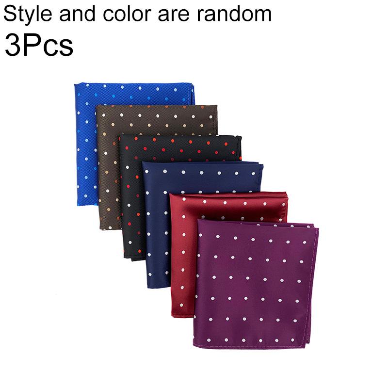 

3 шт./уп. 25x25 см Классический горошек Рубашка Полиэстер Свадебная вечеринка Аксессуары для костюма Мужской нагрудный платок Полотенце Носовые платки