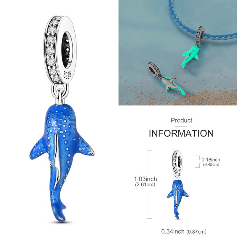 Summer Ocean Series Bead Components Copper Metal Turtle Charm Bead Components Blue Heart Dangle Designed For Women Compatible With Authentic Original