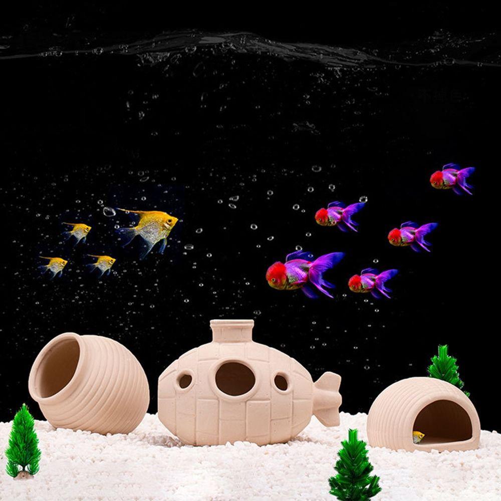Multi-style Aquarium Shrimp Hideaway Ceramic Breeding House Cave  Landscaping