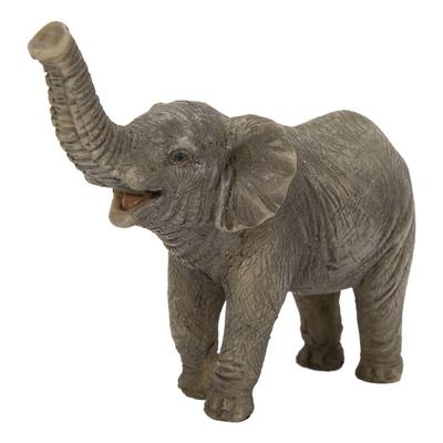 Ubia Mini Elephant with Nose Up, 5.5 X 2 X 4.5 Cm, Doll Figurine, Animal Ornament, Garden Decoration, Realistic, Cute Elephant, H24199