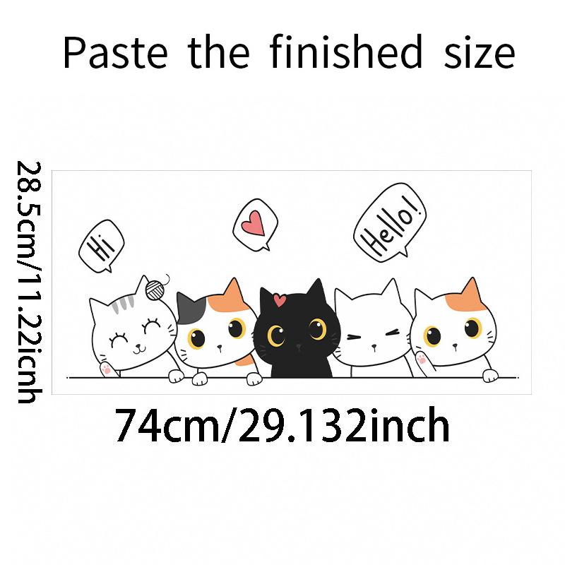 Sartoon Niedliche Katzenaufkleber zum Dekorieren von Schlafzimmer-Kleiderschranktüren Wasserdichte Selbstklebende Abziehbilder