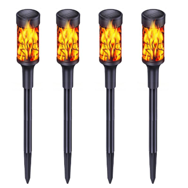 

New Smart Solar Outdoor Flame Flashligh,Outdoor Flashlight with Flickering Flames,Outdoor Pathway Lighting for Villas,Parks,Lawns,Landscape 4PCS