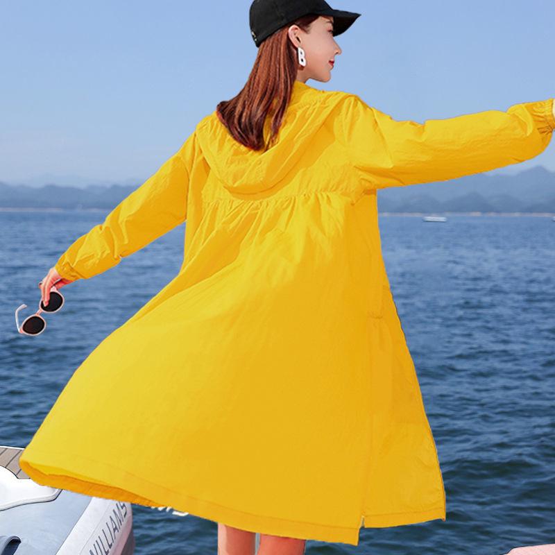 Damen Mittellange Anti-UV Sommerjacke - 2023 Atmungsaktiv Koreanischer Stil, Locker, Elegant und Dünnes Design
