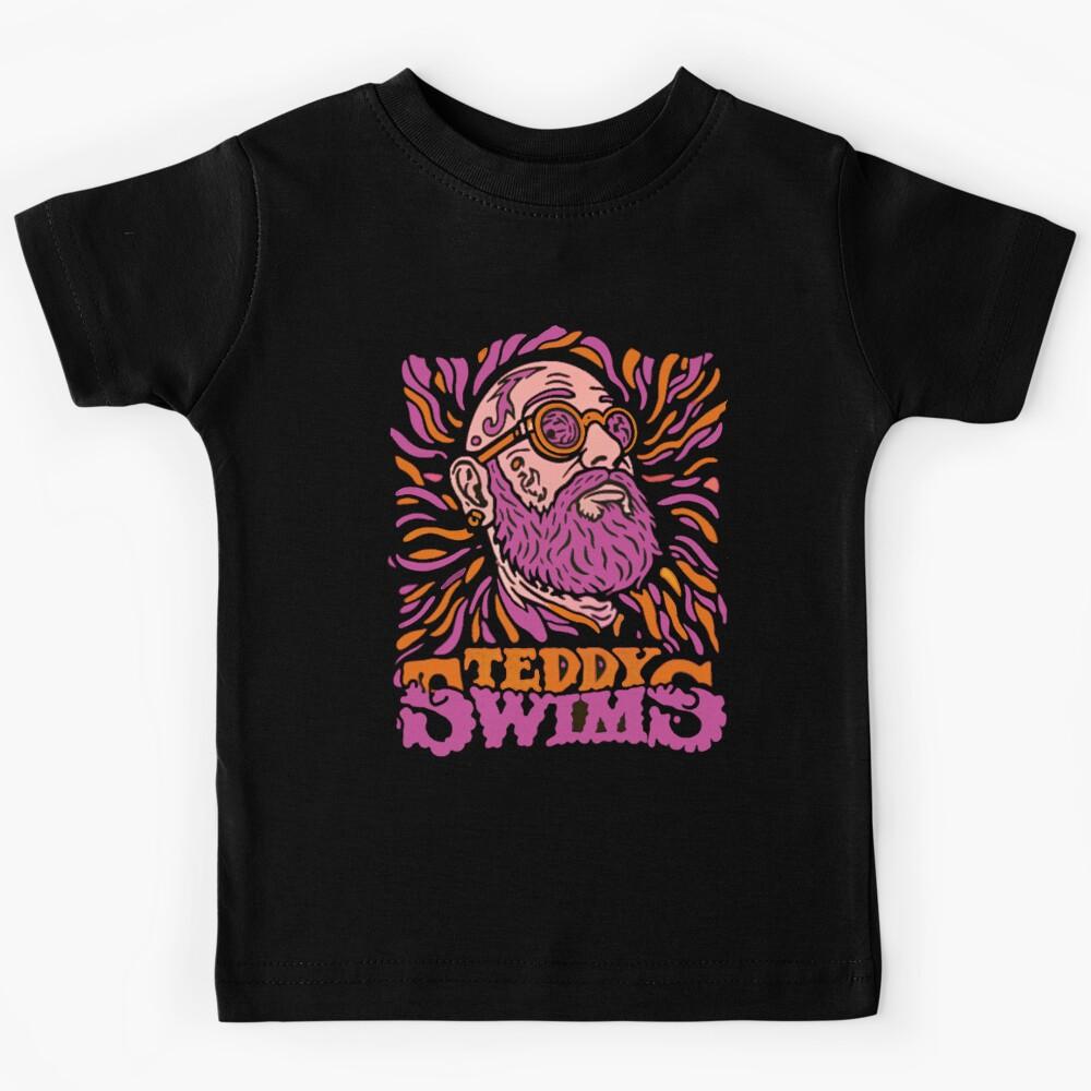 Teddy Swims Retro Psychedelic Vintage Illustration Kids T-Shirt 110