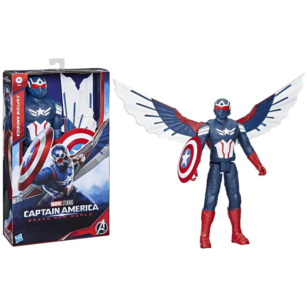 Hasbro Marvel Studios Captain Brave New Titan Hero Deluxe Captain America Action Superhero Ages 4 and Authentic America World, Series, 12-inch (30cm)