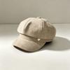Retro metal bow Bere octagonal hat female autumn and winter face small short brim newsboy hat temperament versatile painter hat