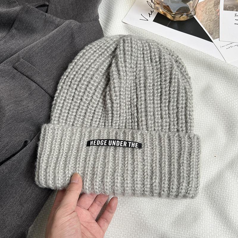 Big Head Circumference Wool Hat for Women, Small Face In Autumn and Winter, Warm Ear Protection, Knitted Cold Hat, Loose Pile Hat for Men