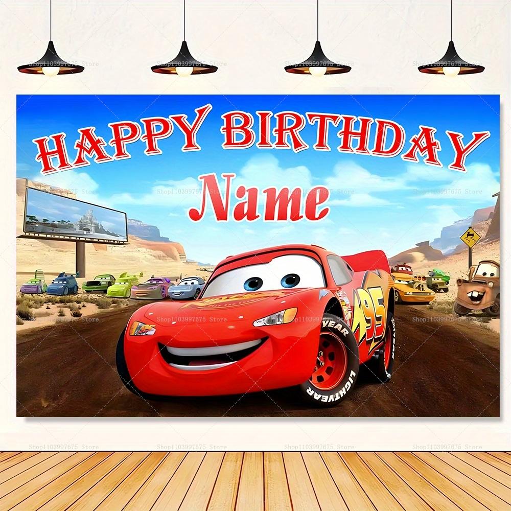 Customizable Disney Lightning McQueen backgrounds, children's birthday party decorations, photo background, baby shower banner, photo booth accessorie