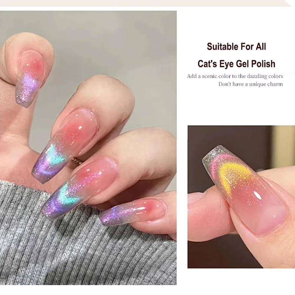 JERCLITY 1 Piece Wooden Handle Cat Eye Magnet for Nails 3 in 1 Cylindrical Nail Art Magnet Powerful Multifunctional Nail Art Magnet for Cat Eye Gel