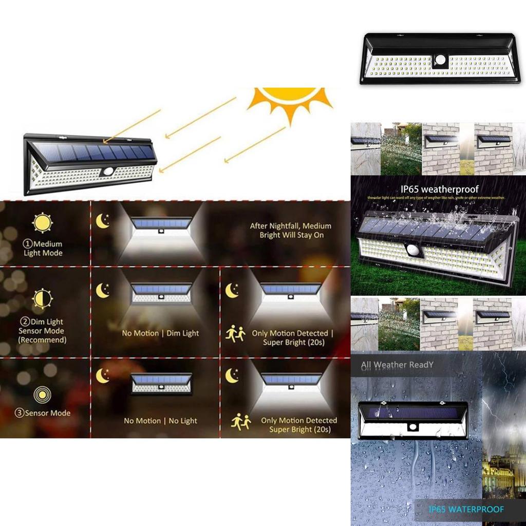Durable Led Solar Sensor Wall Light For Rural Outdoor Waterproof Garden Lighting