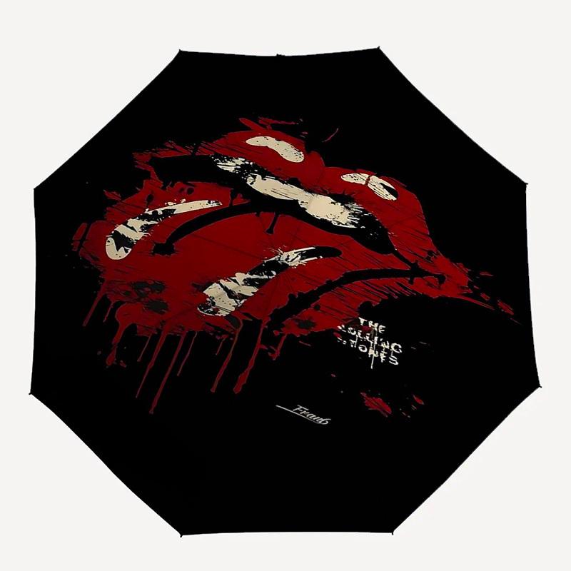 

1pc The Rolling Stones Automatic Open, Windproof, Compact Travel Umbrella, Gift for Birthday, Christmas, Business 93097