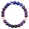8mm Amethyst and Aquamarine Natural Stone Hand-woven Beaded Bracelet