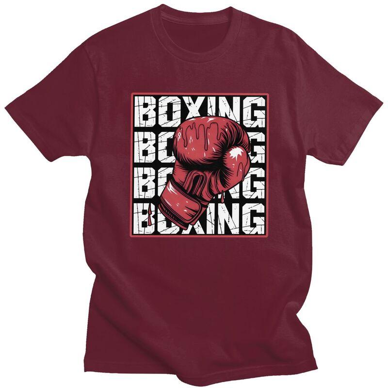 Men Boxer Boxing T Shirt Streetwear Short Sleeves Pure Cotton Tshirt Leisure Novelty Design Graphic Tees Shirt