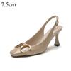 Sandals for Women 2025 Summer New High Heels Womens with A Straight Toe and A Back Empty Sole High Heels Sandal Sandalias Mujer