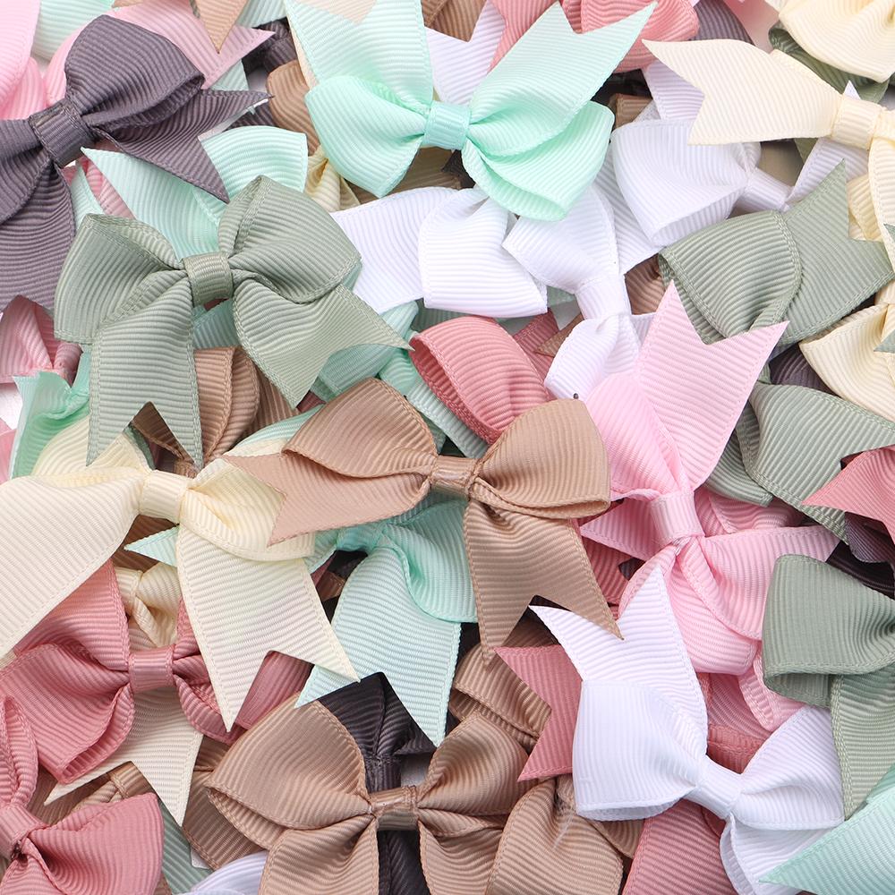 20pcs 4x6cm Satin Ribbon Bows Colorful Swallowtail Bow Flower For DIY Handmade Wedding Party Clothing Headwear Gifts Decoration