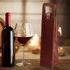 Set of 2 Leather Wine Bottle Carrying Case Foldable Champagne Holder for Safe Transport Elegant Wine Storage Organizers