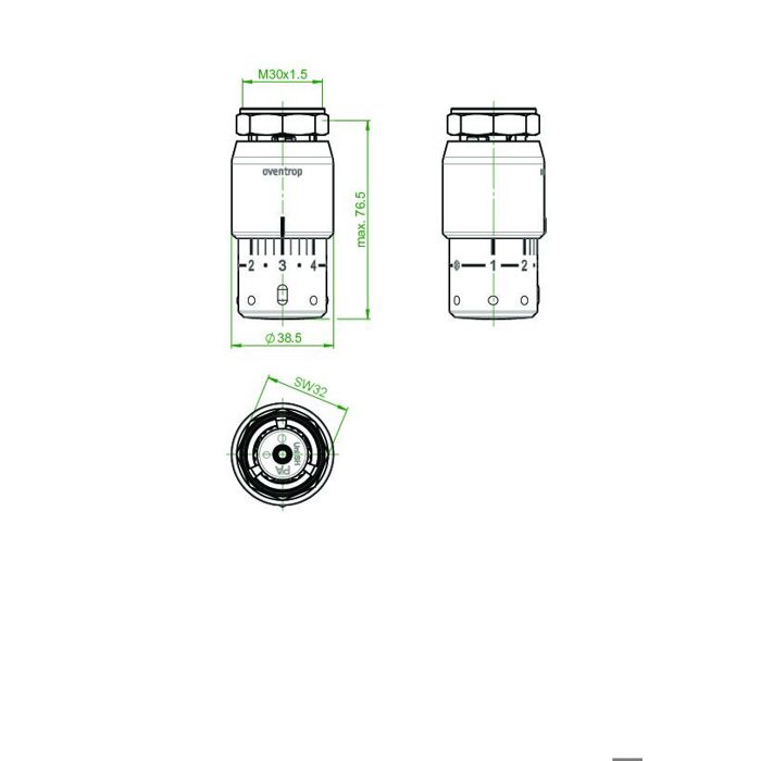 Tête Thermostatique Avec Bulbe Liquide - OVENTROP - Réf. 101206 - Facile À Installer Et À Utiliser - Gris