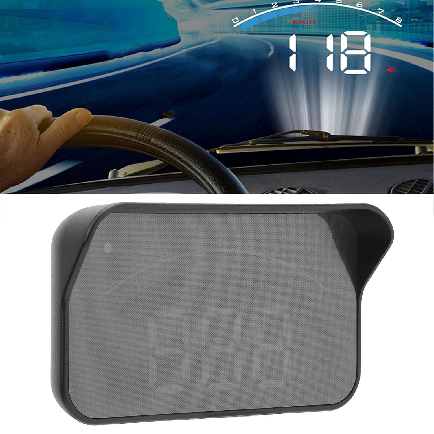 Car HUD Head Up Projector, Universal Car High Definition,Car Universal, Speed, Engine RPM,OBD HUD Windshield Projector Overspeed Security