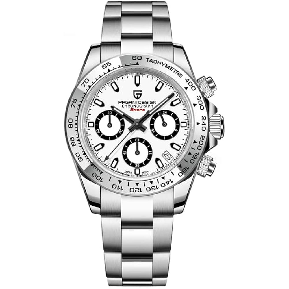 Pagani Design Men s Watch, Made in Japan, Seiko Quartz Movement, Daytona Chronograph with Case, W...